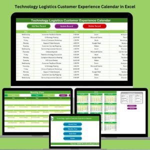Technology Logistics Customer Experience Calendar in Excel