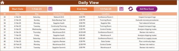 Technology Logistics Supply Chain Resilience Calendar in Excel - Image 5