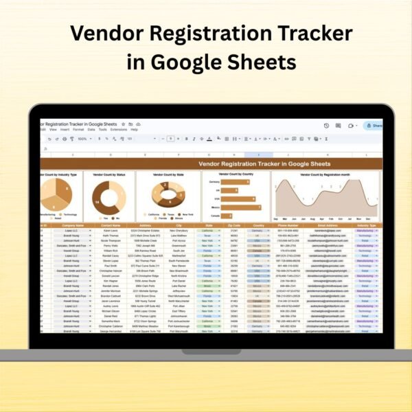 Vendor Registration Tracker in Google Sheets