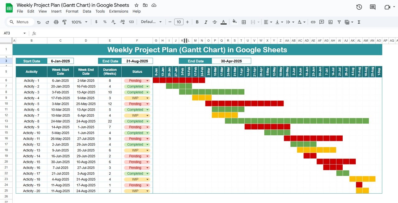 Weekly Project Plan
