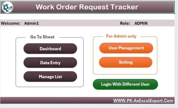Work Order Request Tracker in Excel - Image 3