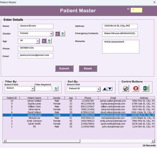 Ayurveda Centre Management System V1.0 in Excel - Image 6