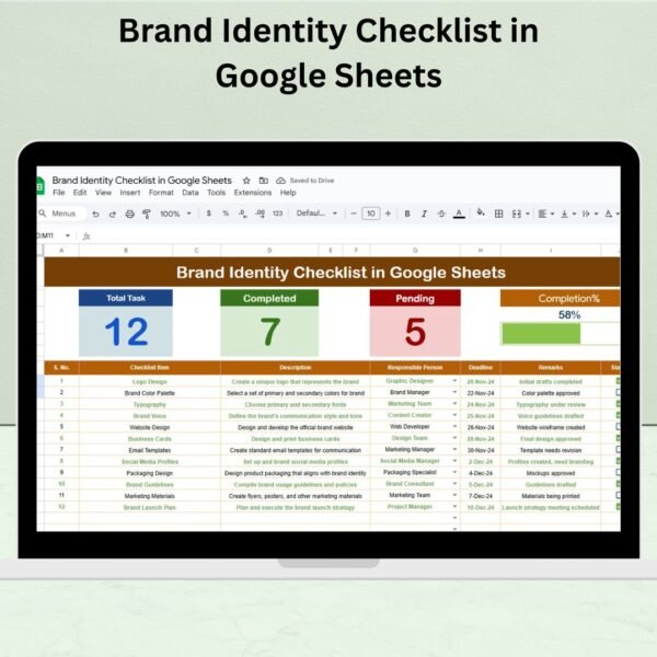 Brand Identity Checklist in Google Sheets