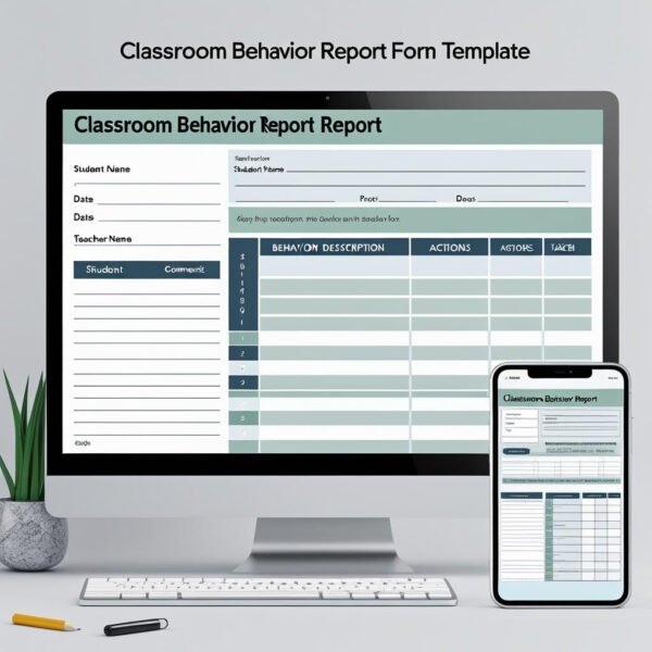 Classroom Behavior Report Form in MS Word and Google Docs