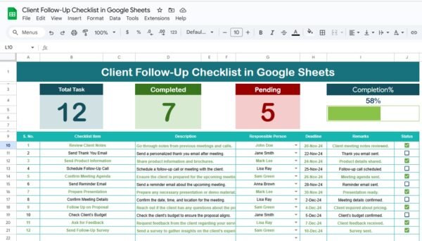 Client Follow-Up Checklist in Google Sheets - Image 2