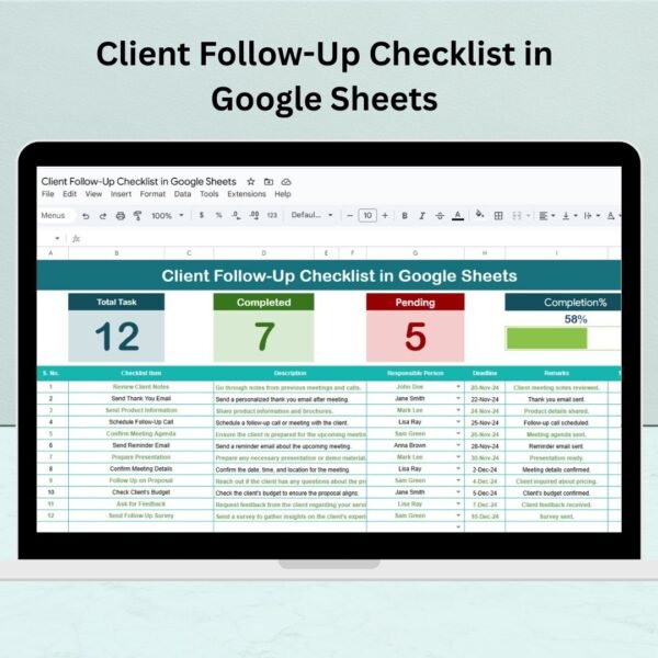 Client Follow-Up Checklist in Google Sheets