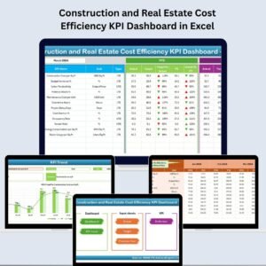 Construction and Real Estate Cost Efficiency KPI Dashboard in Excel