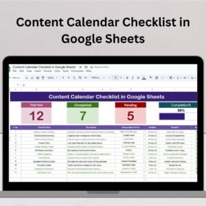 Content Calendar Checklist in Google Sheets