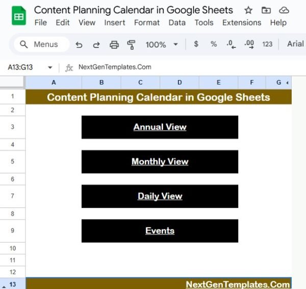 Content Planning Calendar in Google Sheets - Image 2