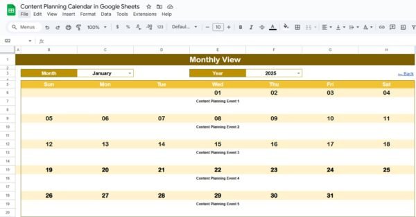 Content Planning Calendar in Google Sheets - Image 4