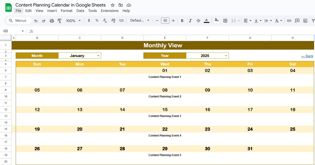 Content Planning Calendar in Google Sheets - Image 4