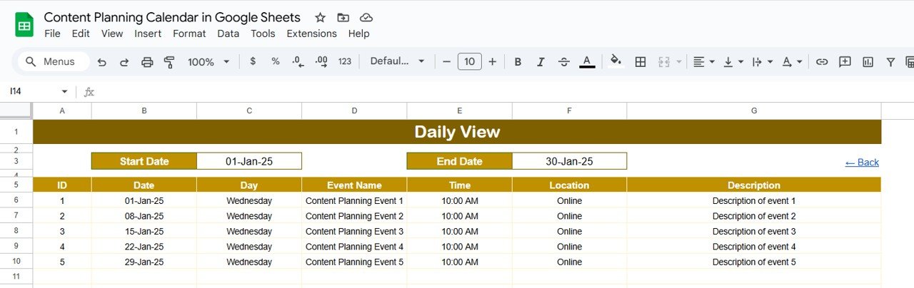 Content Planning Calendar in Google Sheets - Image 5