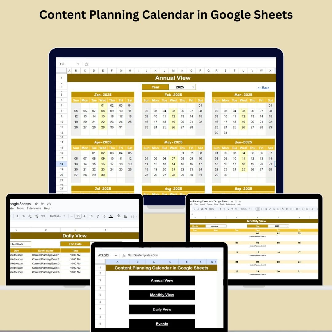 Content Planning Calendar in Google Sheets