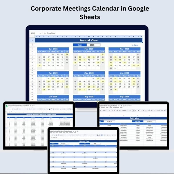 Corporate Meetings Calendar in Google Sheets
