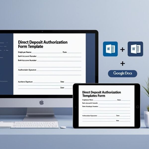 Direct Deposit Authorization Form Template in MS Word and Google Docs