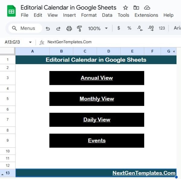 Editorial Calendar in Google Sheets - Image 2