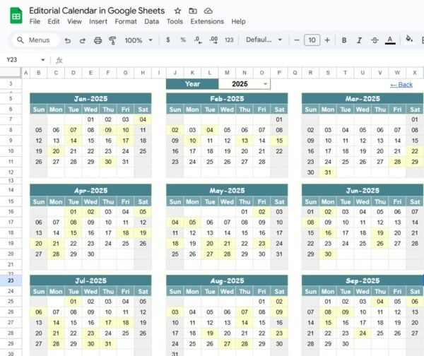 Editorial Calendar in Google Sheets - Image 3