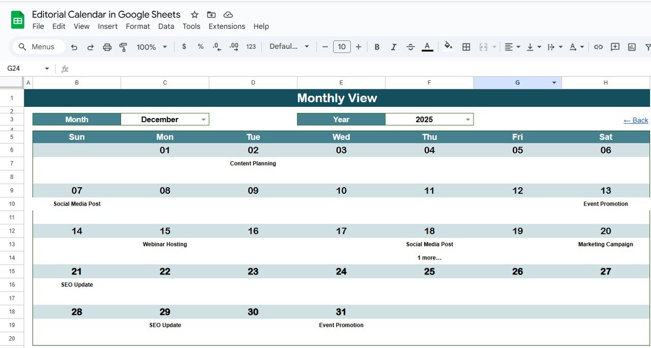 Editorial Calendar in Google Sheets - Image 4