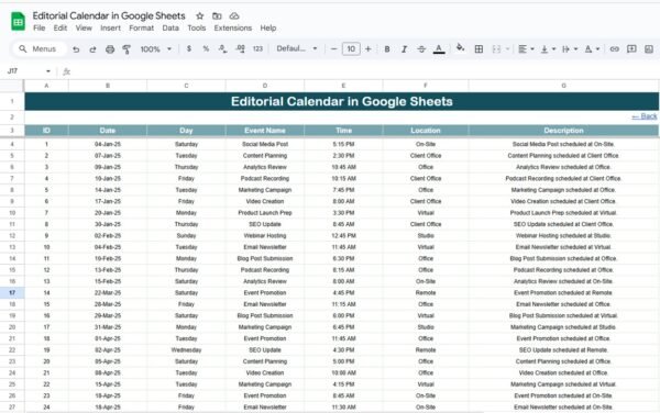 Editorial Calendar in Google Sheets - Image 6