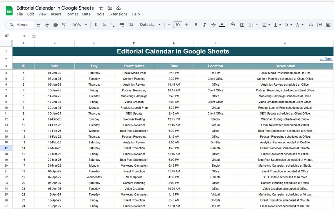 Editorial Calendar in Google Sheets - Image 6