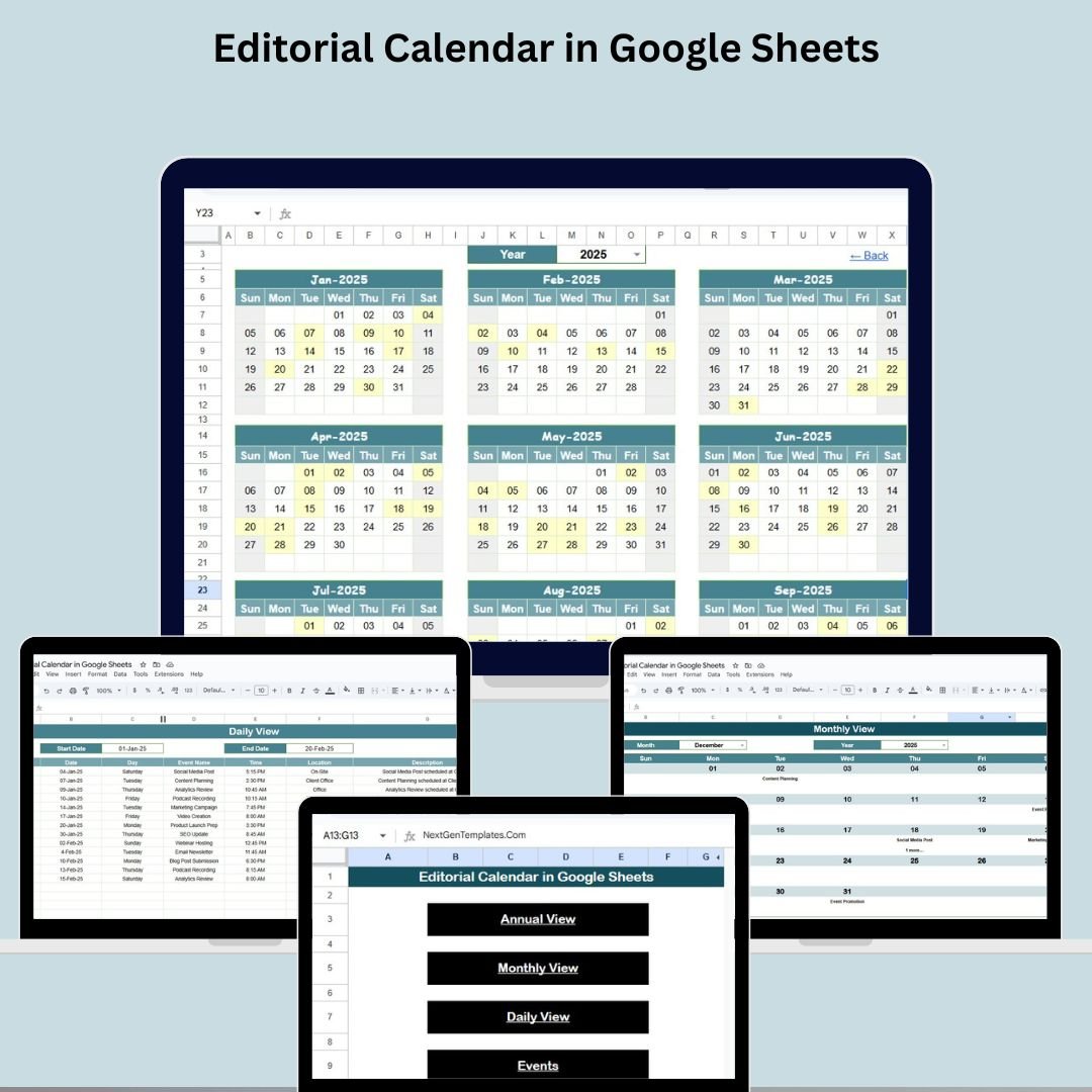 Editorial Calendar in Google Sheets