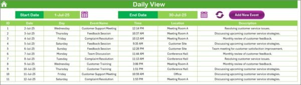 Education Compliance Customer Experience Calendar in Excel - Image 5