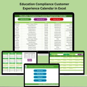 Education Compliance Customer Experience Calendar in Excel