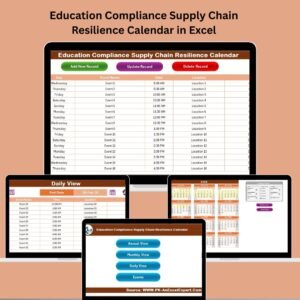 Education Compliance Supply Chain Resilience Calendar in Excel