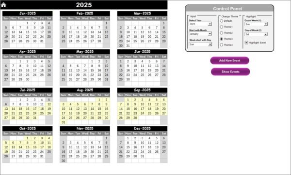 Education IT Remote Work Calendar in Excel - Image 3