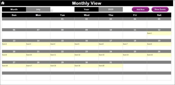Education IT Remote Work Calendar in Excel - Image 4