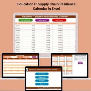 Education IT Supply Chain Resilience Calendar in Excel