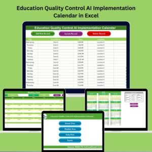 Education Quality Control AI Implementation Calendar in Excel