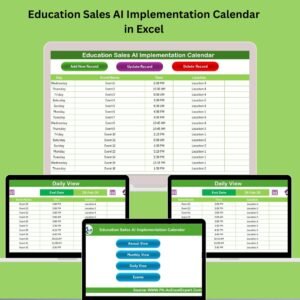 Education Sales AI Implementation Calendar in Excel