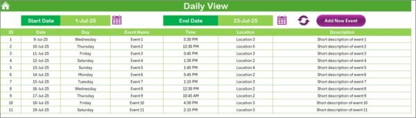 Education Sales Customer Experience Calendar in Excel - Image 5