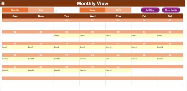 Education Sales Remote Work Calendar in Excel - Image 4