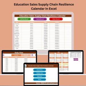 Education Sales Supply Chain Resilience Calendar in Excel
