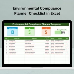 Environmental Compliance Planner Checklist in Excel