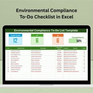 Environmental Compliance To-Do Checklist in Excel