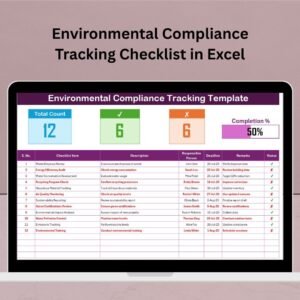Environmental Compliance Tracking Checklist in Excel