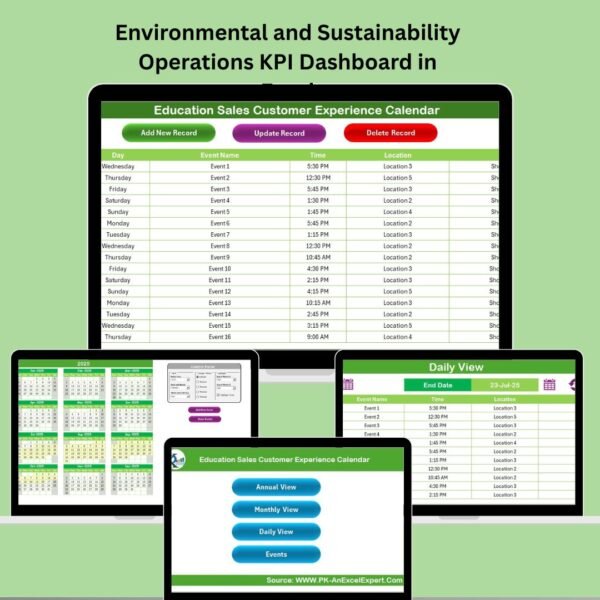 Education Sales Customer Experience Calendar in Excel