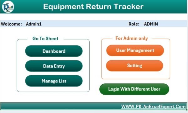 Equipment Return Tracker in Excel - Image 3
