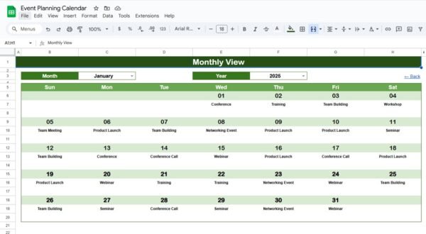 Event Planning Calendar in Google Sheets - Image 4
