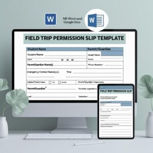 Field Trip Permission Slip Microsoft Word and Google Docs