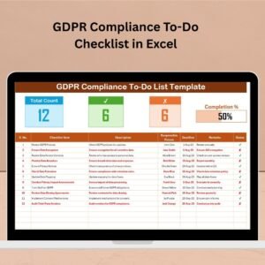 GDPR Compliance To-Do Checklist in Excel