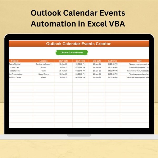 Outlook Calendar Events Automation in Excel VBA