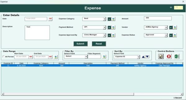Physiotherapy Clinic Management System V1.0 in Excel VBA - Image 9