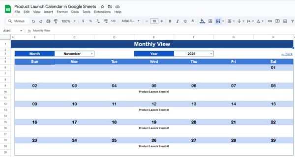 Product Launch Calendar in Google Sheets - Image 4