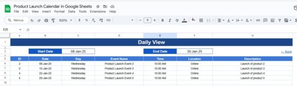 Product Launch Calendar in Google Sheets - Image 5