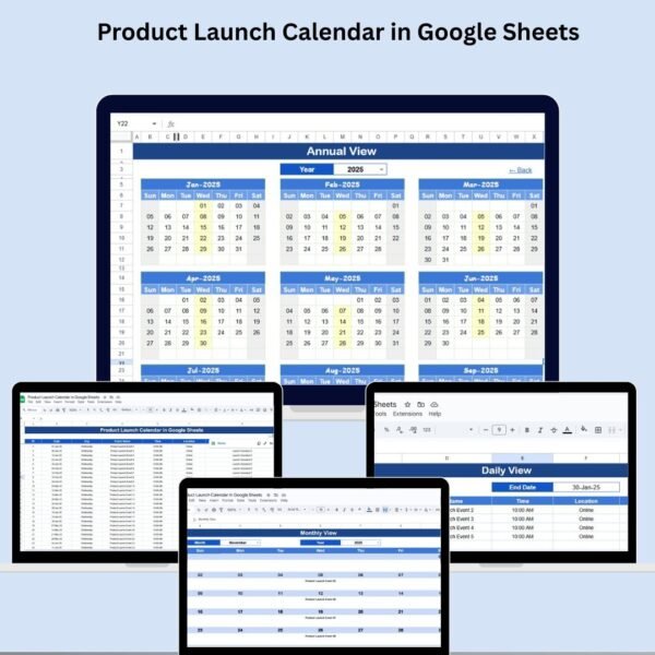 Product Launch Calendar in Google Sheets