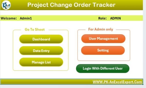 Project Change Order Tracker in Excel - Image 3
